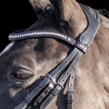 Hoofdstel stang en trens HVP-Legacy deluxe -  Black-White